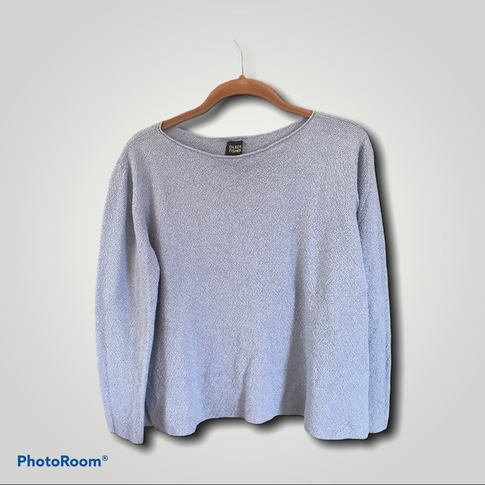 EILEEN FISHER wool top periwinkle sweater medium